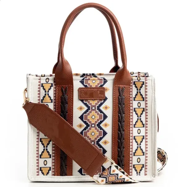 Damen Spot Cross-Border Tote Canvas Umhängetasche Bohemian Aztec Geldbörsen und Handtaschen Damen Geldbörse 240824_voghion.com
