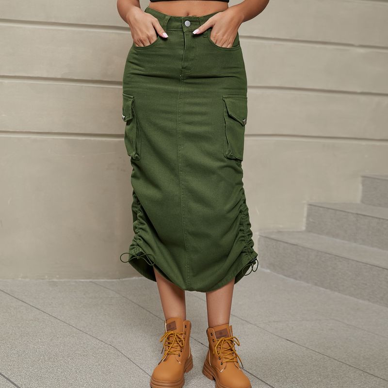 Ropa de mujer Nuevo vestido de trabajo de mezclilla, falda midi casual_voghion.com