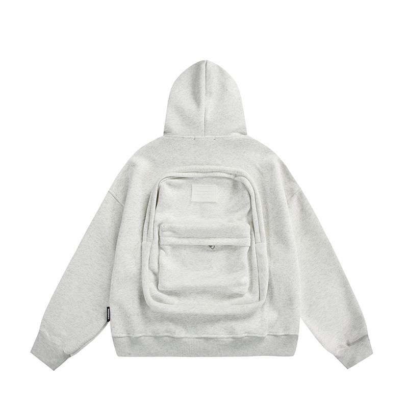 Giacca cardigan con cappuccio unisex - Felpa oversize alla moda con tasca posteriore (nero/grigio floreale, M-XXL)_voghion.com