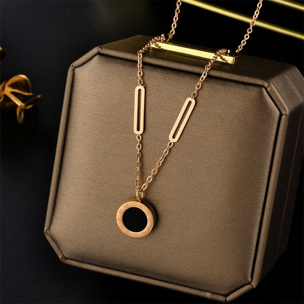 Version der römischen Ziffern einfache Netz rote Halskette weibliche neue trendige Temperament Schlüsselbeinkette Mädchen Halskette Schmuck_voghion.com