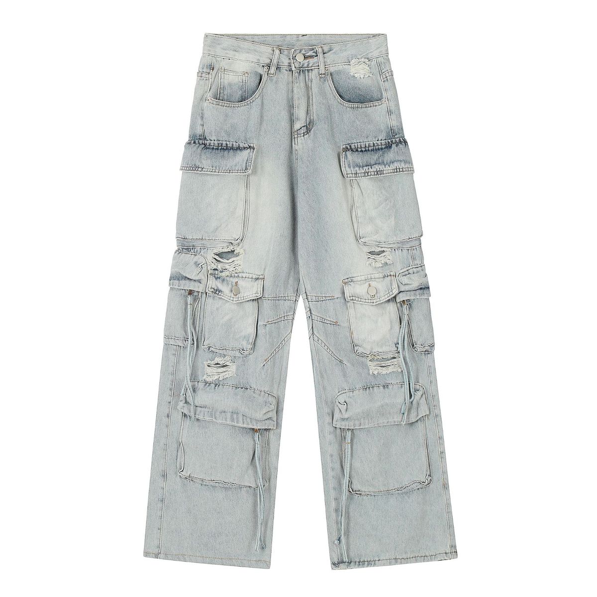 Vêtements pour femmes Tout nouveau jean punk pour hommes salopette pantalon droit populaire pour jeunes_voghion.com