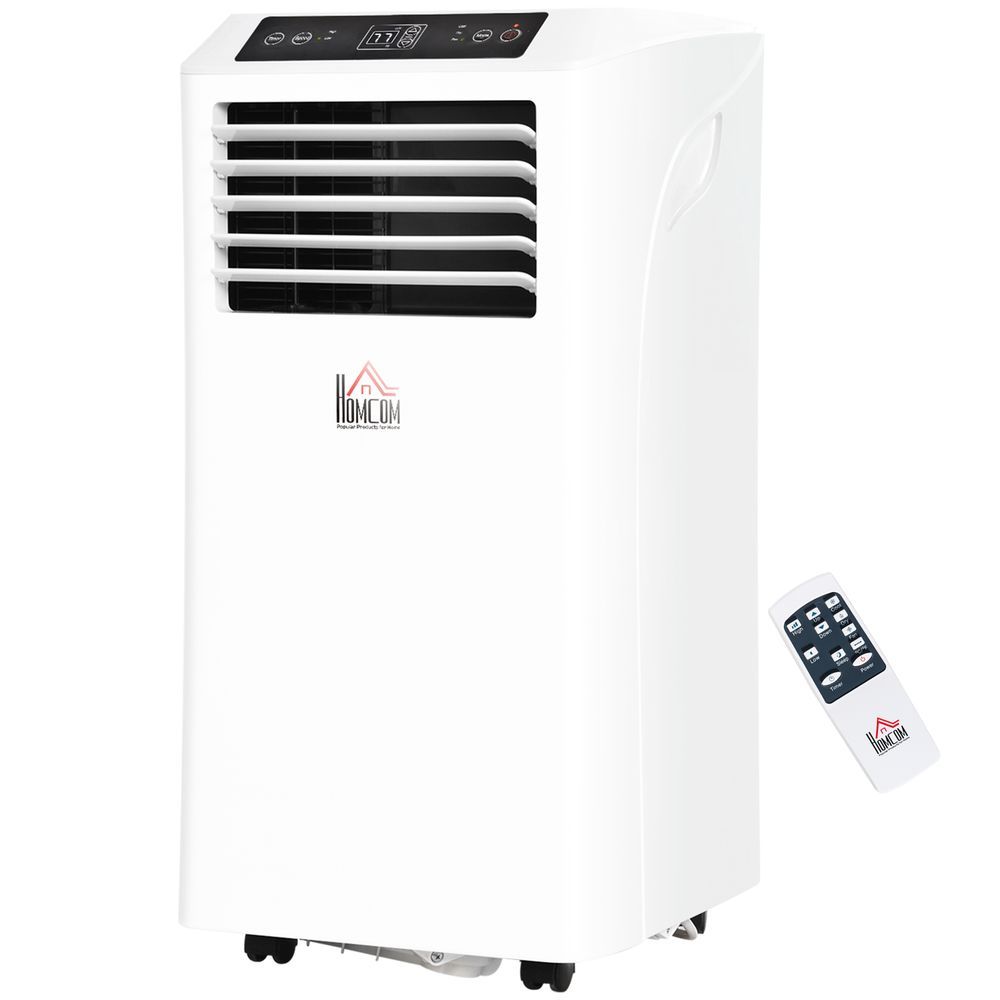HOMCOM 8000 BTU Portable Air Conditioner, Built-in Cool, Dehumidifier, Fan Modes, With Remote Controller, LED Display, White_voghion.com