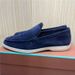 LP Slip-On-Loafer aus echtem Leder, 25 neue, lässige Mokassins aus Rindsleder mit weißer Sohle, dunkelblau_voghion.com