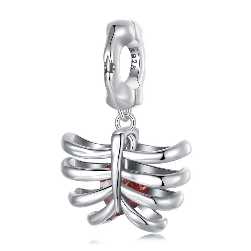 Donkere ribbel hanger bedel sterling zilveren bedel, SCC2975_voghion.com