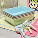 Semi-Enclosed Toilet Square Tray With Scoop Pet Store Cat Litter Box_voghion.com