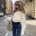 New Sweet Gentle Temperament Style Diagonal Small Off-Shoulder Versatile Loose Solid Color Long Sleeve Simple Knitted_voghion.com