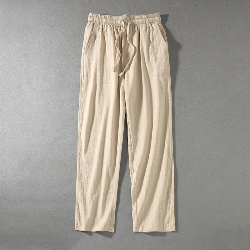 Leinenhose für Herren, Übergröße 9XL, Sommerhose, Leinenhose, männlich, modisch, lässig, einfarbig, große Größe_voghion.com