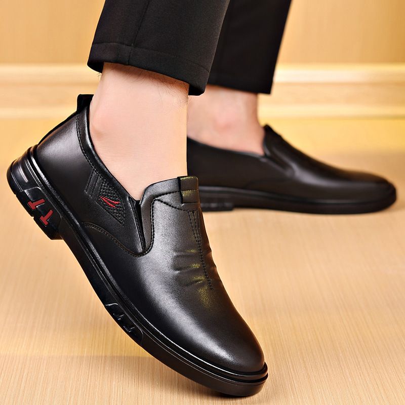 Top Layer Cowhide Business Formal Spring And Autumn New Men's Genuine Leather Middle-Aged Dad Shoes Men_voghion.com