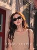 LazyZoom Triangle Cats' Eye Sunglasses Women's Internet-Famous And Vintage Trendy Cool Fashion Wind Sun Glasses Fancy Street_voghion.com