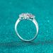 Sterling Silver Ring For Women Irregular Shape Moissanite And Emerald Cut, Plated With PT950 Gold_voghion.com