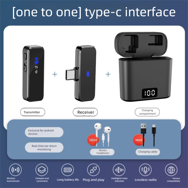 31 Wireless Chest Mic Outdoor Interview Recording Noise Reduction Microphone_voghion.com