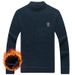 Herrkläder Fleecefodrad Chenille tröja Herr Vinter Halvpolotröja Förtjockad varm bas tröja _voghion.com