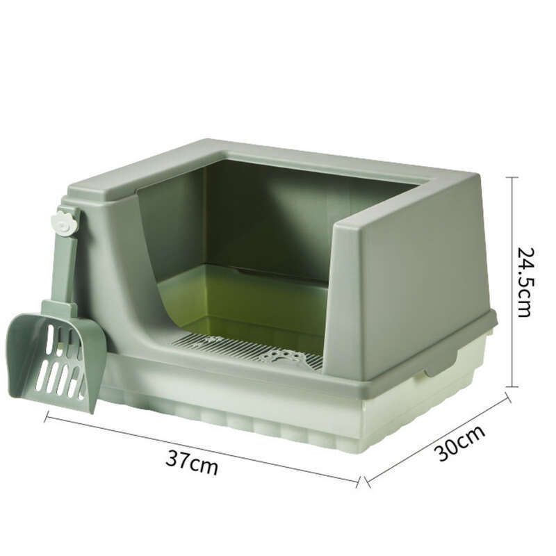 Cat Semi Inclosed, High Wrapped, Lukt Stänksäker, Super Large Space, Toalettrum, Stor kattsandlåda Ny modell_voghion.com