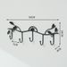 Wall Hooks – No-Drill Multi-Hook Organizer, Modern Matte Black/Gold Vine Leaf & Dot Design For Home & Retail (4/5/6 Hooks, 3kg Capacity)_voghion.com