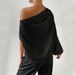 ChicShe ChicShe 2024 Autumn Winter European And American Women's Fashion Elegant Long Sleeve Sexy Off-Shoulder Loose Fit Asymmetrical_voghion.com
