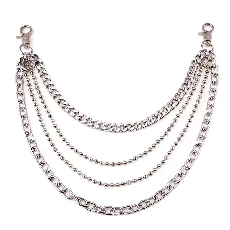 Combinazione multistrato con perline rotonde, catena per pantaloni in metallo di nicchia alla moda_voghion.com