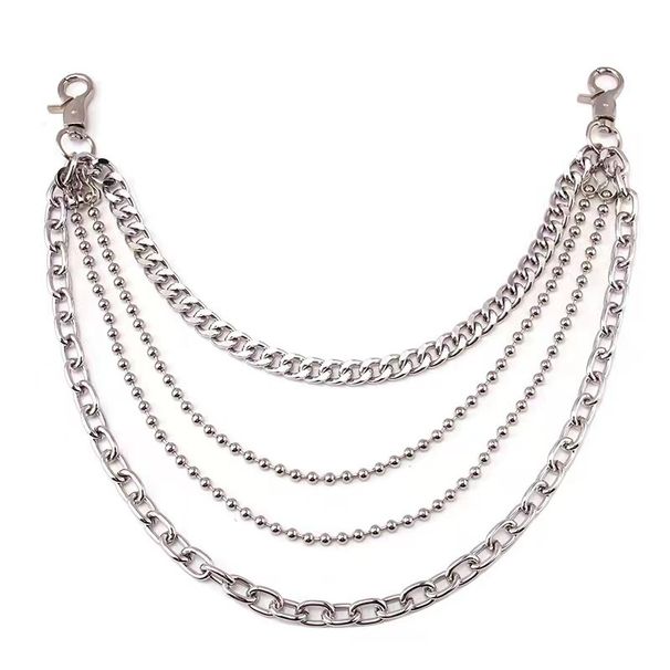 Combinazione multistrato con perline rotonde, catena per pantaloni in metallo di nicchia alla moda_voghion.com