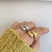 Nuovi arrivi 2025 Anello a cupola da donna, grande anello spesso aperto in oro e argento, gioielli solidi, 2024_voghion.com