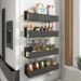 Magnetic Fridge Shelf Spice Storage Rack Refrigerator Side Shelf Black Iron Household Space Saving Kitchen Organizer Shelf_voghion.com