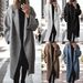 Lange trenchcoat van wolmix voor dames - stijlvolle losse overjas met gekartelde revers voor herfst en winter (zwart, marineblauw, bruin, grijs)_voghion.com