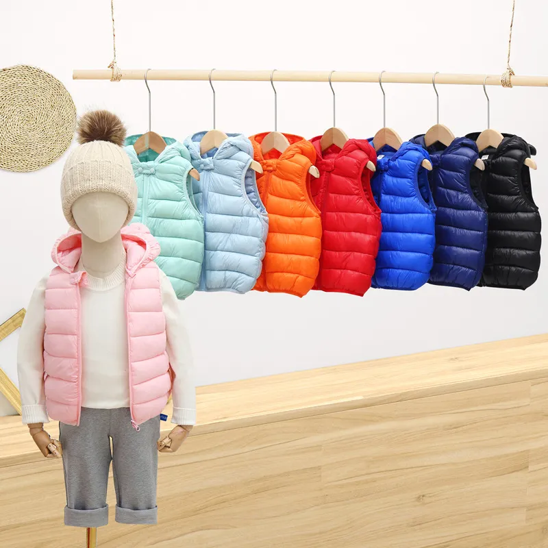 Nouveaux vêtements automne-hiver 2023, gilet en coton pour enfants, gilet à capuche pour bébé garçon et fille_voghion.com