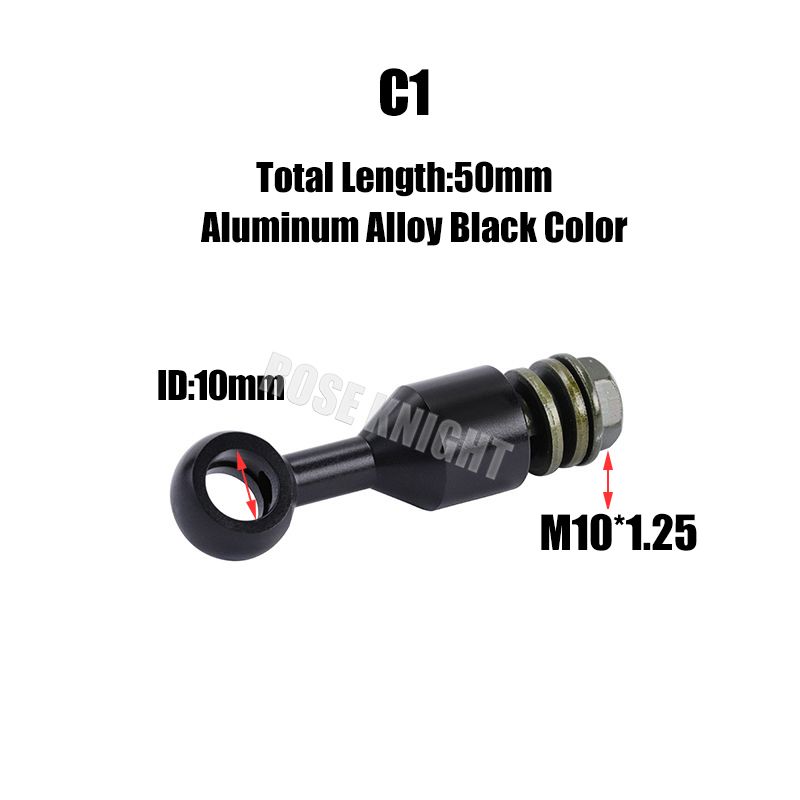 Manguera de freno de motocicleta de aleación de aluminio universal, soporte de tubo M10-1.25, junta de extensión de tubo de embrague hidráulico_voghion.com
