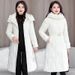 Oversized Puffer Coat With Belt – Women's Long Winter Jacket (Knee-Length, Quilted Lining, Thickened Insulation, L-XXXL)_voghion.com