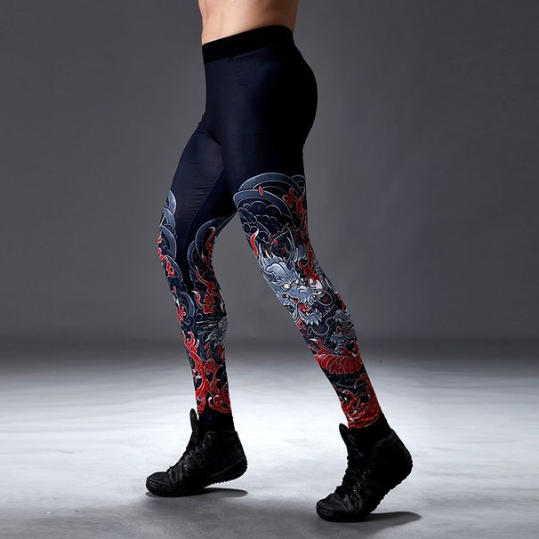 Men's Fitness Long Quick-Dry Training Running Sports Compression Basketball Bodybuilding Yoga Pants Base Layer_voghion.com