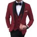 Men's Clothing Large Size Men's Suit Slim Fit Double Fork Groom Dress 3 Piece Suit Formal Casual Solid Color_voghion.com