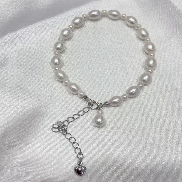 Armband aus natürlichen Süßwasser-Zuchtperlen – starker Glanz, schlichtes Silberdesign, eleganter Waldstil für Modeliebhaber_voghion.com