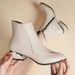 New Thick Heel Short Boots Women's Pointed Head Splicing Side Zipper Middle Heel Martin Boots Fashion Single Boots_voghion.com