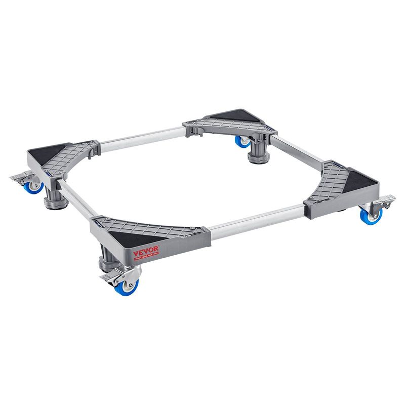 VEVOR Mini Fridge Stand, 400 Lbs Load, 4 Strong Feet, 4 Locking Swivel Wheels, Washer And Dryer Pedestal, Multi-Functional Adjustable Base For Washing Machine, And Refrigerator, Universal Mobile Base_voghion.com