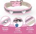 SQCLV Reflektierendes Hundehalsband mit niedlichen Pfotennieten, lustigen, weichen PU-Leder-Hundehalsbändern, verstellbar, für kleine, mittelgroße und große Hunde und Katzen (Pink, Smal_voghion.com