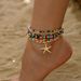 Summer Beach Rice Bead Anklet Vacation Style Alloy Starfish Pendant Multi-layer Foot Jewelry For Women_voghion.com