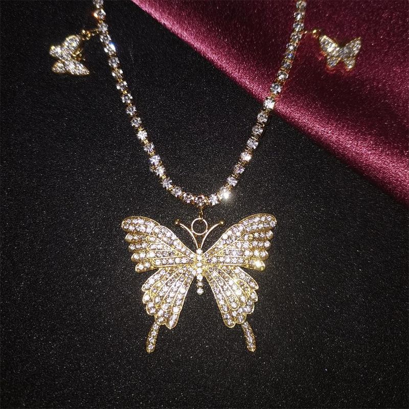 kuumalt müüdavad ehted õõnes liblikas kivist kaelakee rangluu kett trendikas läikiv liblikas kaelakee choker_voghion.com