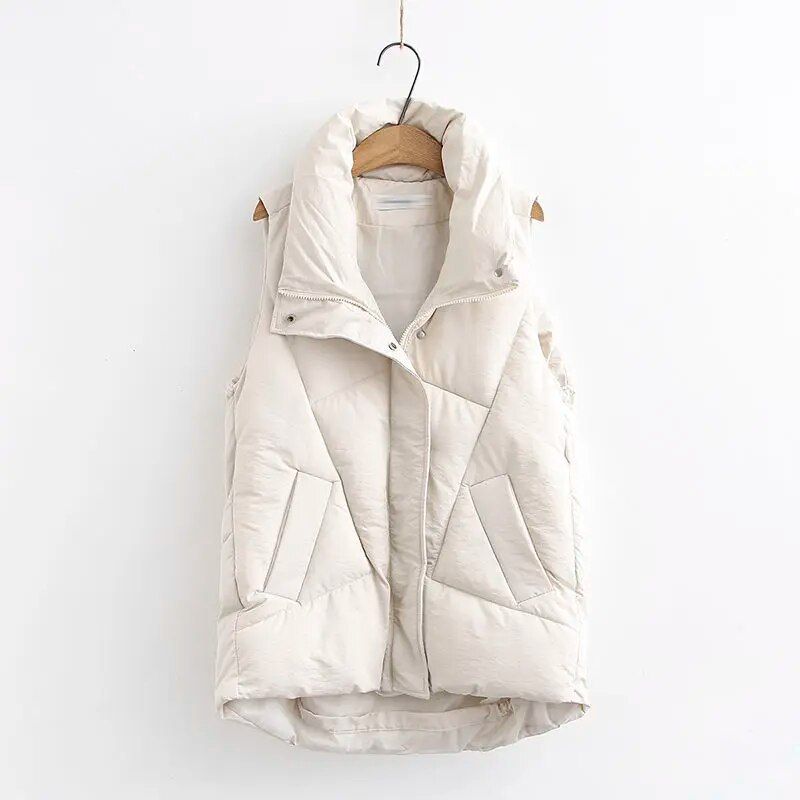 Winter Autumn Plus Size Down Puffer Vest Women CasualSleeveless Jacket Long Bodywarm Waistcoat Winter Sleeveless_voghion.com