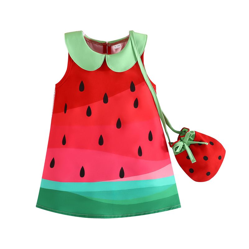 Mother & Kids Cross-border supply - 2024 summer baby girl doll collar fruit print dress cute casual dress_voghion.com