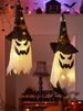 Single Pack 44cm Halloween Ghost LED String Lights - Warm White & Multicolor For Party Decorations_voghion.com