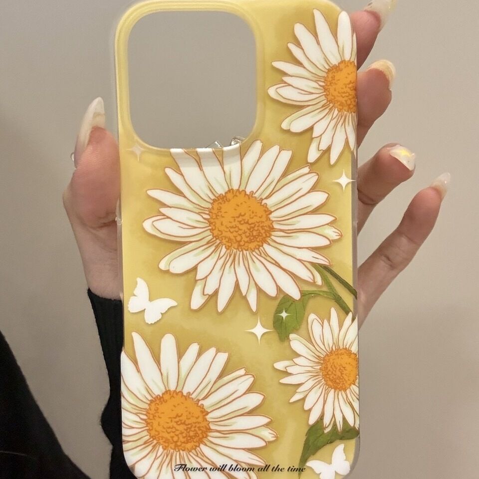 Spring Ins Butterfly Daisy Branch Leaves Compatible With IPhone 14 16 Pro Max Phone Case 15 New Model 13_voghion.com