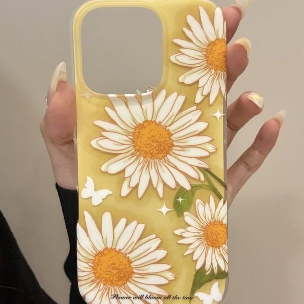 Spring Ins Butterfly Daisy Branch Leaves Compatible With IPhone 14 16 Pro Max Phone Case 15 New Model 13_voghion.com