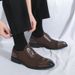 Große Größe 46 Herrenschuhe aus Leder mit dicker Sohle und runder Spitze, formelle Business-Kleidung zum Schnüren im Frühling und Herbst,_voghion.com