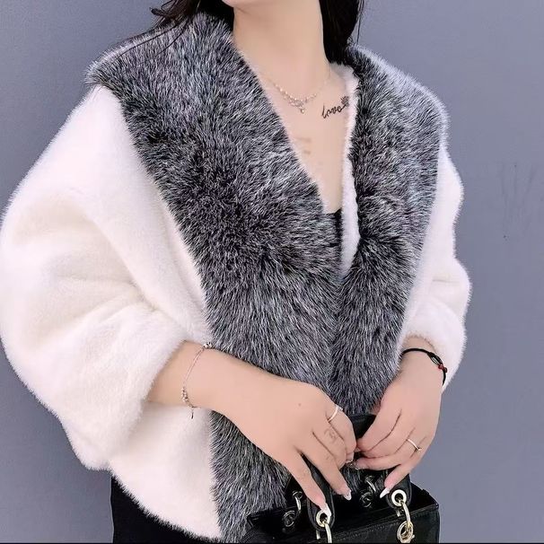 Luxury Faux Fur Coat – Oversized Batwing Sleeves & Plush Mink Collar (Ethical Opulence: Where Drama Meets Conscience)_voghion.com