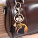 Black Cat Spider Web Print Keychain Halloween Bag Flower Letter Pendant_voghion.com
