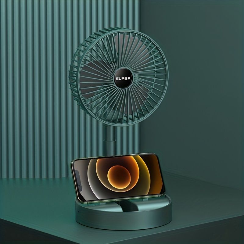 Tragbarer Schreibtischventilator; wiederaufladbarer USB-Ventilator; zusammenklappbarer, teleskopierbarer, verstellbarer Kühlventilator; leiser Mini-Tischventilator für den Sommer als Geschenk für das Homeoffice und Schlafzimmer_voghion.com