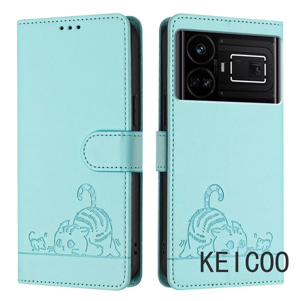 Stand Holder Shell for Oppo Realme GT Neo 2 3 3T 5 Q5 Pro 5G 204W China Solid Color Printed Kitten Leather Case_voghion.com
