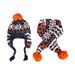 Nuovo set di sciarpa e cappello multicolore a forma di triangolo scozzese con fiocco di neve e pompon lavorato a maglia per cani di Natale_voghion.com