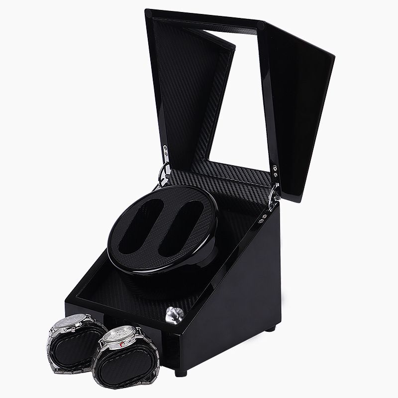 Vopsea Neagră Derulator automat Ceas mecanic Fermoar Cutie de bijuterii Cutie de depozitare Ceas Ceas Turner_voghion.com