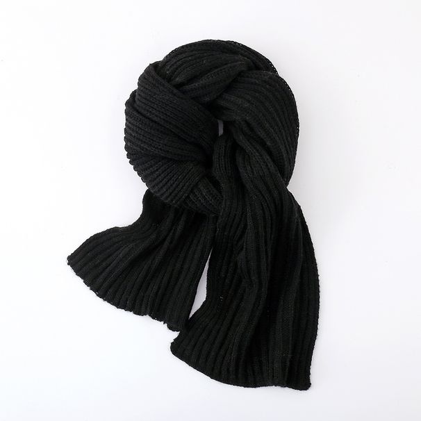 Sciarpa in lana lavorata a maglia versatile transfrontaliera autunnale e invernale da donna, nuova sciarpa da coppia tinta unita di alta qualità all'ingrosso_voghion.com