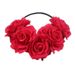 Cerchietto con anello di rosa, accessorio per capelli bohémien per feste di Halloween, fascia elastica per capelli con fiori_voghion.com