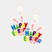 Easter HAPPY EASTER rabbit ears earrings easy-pull button badge ID card buckle clip accessories_voghion.com